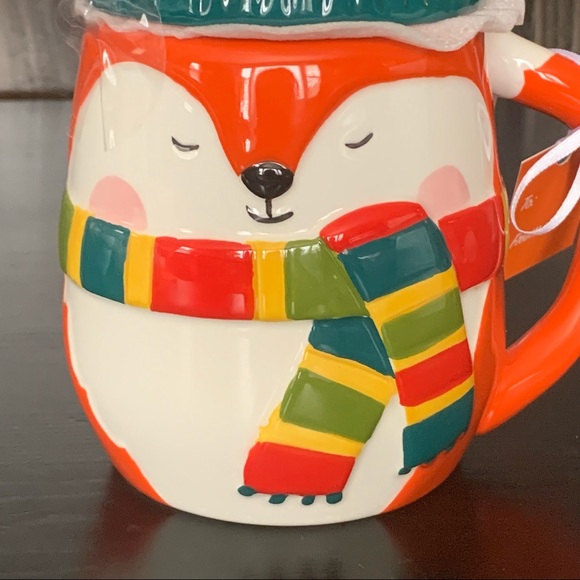 Ceramic Woodland Fox Figural Topper Mug - Picture 3 of 9